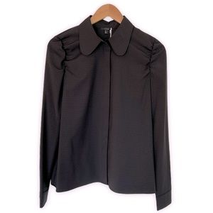 COS Check Blouse With Sleeve Detail